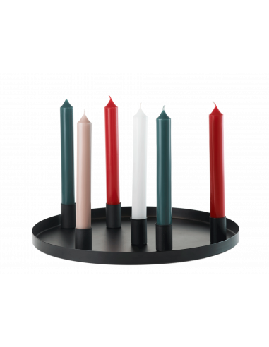 Portacandele Magnetico in Metallo per sei candele Palteau Noir aimante